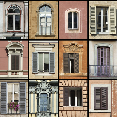 eight pane window collage